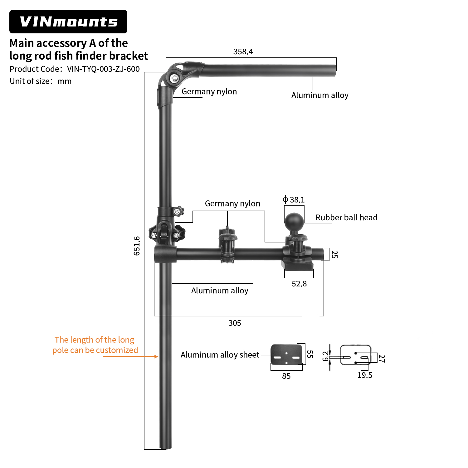 VIN Mounts Universal Sonar Fis - đánh giá và giá Fishing Kayak Fish Finder Mount