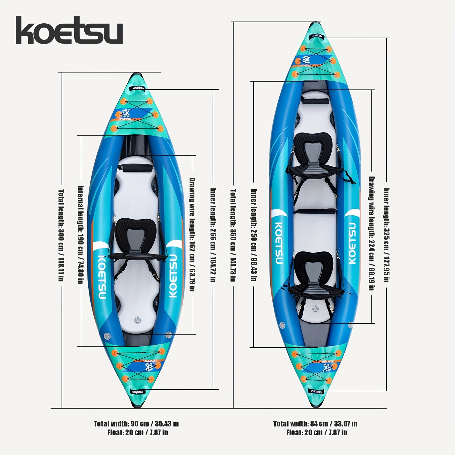 KOETSU P03 brushed inflatable  - đánh giá và giá Fishing Kayak Inflatable